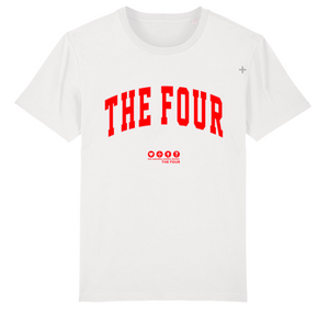 THE FOUR x J4TN6 Shirt - "College" (weiß) - B WARE