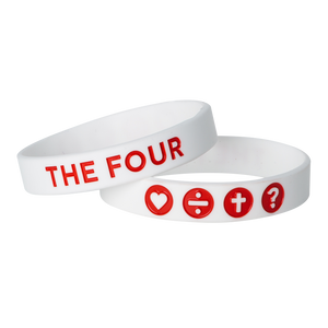 THE FOUR Armband (weiß/rot)